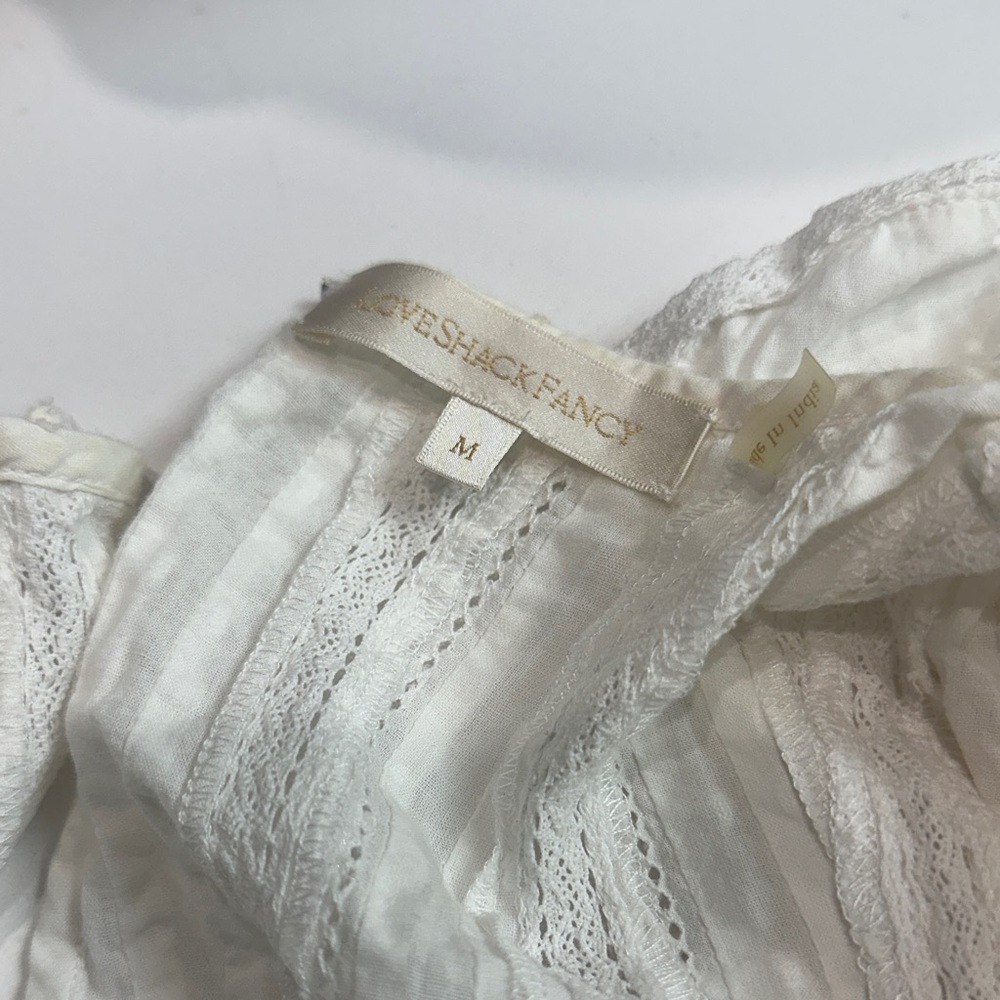 LoveShackFancy White Ruffled Mini Dress - Picture 4 of 7